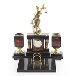 Настольный письменный набор из яшмы с часами в подарочной упаковке Manager Organizer варинант исполнения - 1 | Loft Concept в Сочи