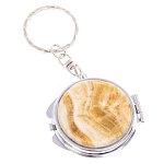 Зеркало брелок карманное двухстороннее из натурального камня Оникс Silver Stone Mirrors варинант исполнения - 4 | Loft Concept в Сочи