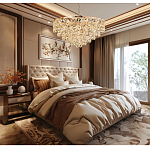 Люстра каскадная с подвесками в форме колец Galaxy of Light варинант исполнения - 9 | Loft Concept в Сочи