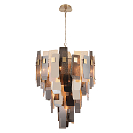 Люстра с многослойными стеклянными панелями янтарного и дымчатого цвета Textured Glass Chandelier варинант исполнения - 1 | Loft Concept в Сочи