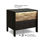 Тумба 2 ящика с подсветкой на рельефном фасаде Warm Industrial варинант исполнения - 10 | Loft Concept в Сочи