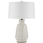 Настольная лампа с корпусом в форме вазы и белым абажуром Lots of Strokes варинант исполнения - 3 | Loft Concept в Сочи