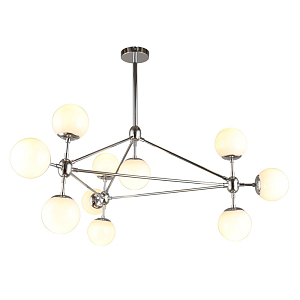 Люстра с белыми плафонами Molecule Chrome