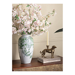 Ваза высокая с зелеными цветочными и птичьими мотивами Vase Inspired by Nature варинант исполнения - 3 | Loft Concept в Сочи