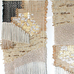 Триптих Геометрический гобелен бежевый Figurative Beige Wall Hangings варинант исполнения - 3 | Loft Concept в Сочи