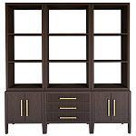 Модульный стеллаж Primo из трех составных элементов Темный орех варинант исполнения - 1 | Loft Concept в Сочи