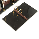 Настольный письменный набор из лемезита и змеевика с часами Royal Accessory варинант исполнения - 3 | Loft Concept в Сочи