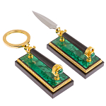 Настольный письменный набор из малахита с декором в виде лошади Leader Organizer варинант исполнения - 6 | Loft Concept в Сочи