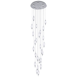 Большая каскадная люстра с хрустальными подвесками Esme Drops Crystal Chrome Cascade Chandelier 25 варинант исполнения - 1 | Loft Concept в Сочи
