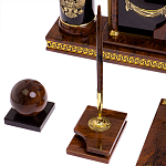 Настольный письменный набор с часами из природного камня обсидиана Royal Set варинант исполнения - 5 | Loft Concept в Сочи