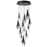 Люстра каскадная с 12-ю рельефными прозрачными плафонами Glass Pod  варинант исполнения - 4 | Loft Concept в Сочи