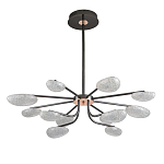 Люстра черного цвета с 12-ю прозрачными плафонами овальной формы Iona chandelier варинант исполнения - 1 | Loft Concept в Сочи