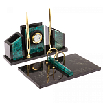 Настольный письменный набор из змеевика с часами Successful Leader варинант исполнения - 2 | Loft Concept в Сочи
