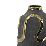 Ваза с золотыми акцентными полосами на черном матовом фоне Accent Tape варинант исполнения - 4 | Loft Concept в Сочи