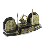 Настольный письменный набор из змеевика с часами и таблетницей Successful Leader варинант исполнения - 2 | Loft Concept в Сочи