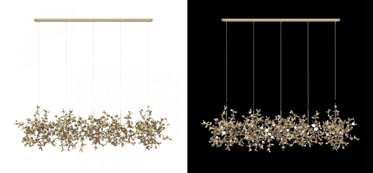 Люстра Terzani Argent Suspension Linear Gold длина 150 см Люстра Terzani Argent Suspension Linear Gold длина 150 см - Loft-Concept в Сочи