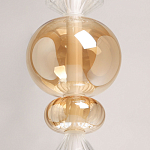 Подвесной светильник с вертикальной композицией из прозрачных и янтарных стеклянных шаров и ромбов Gabriel Scott Luna варинант исполнения - 6 | Loft Concept в Сочи