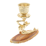 Подсвечник из натурального камня агат светло-коричневый Stone Candlestick варинант исполнения - 1 | Loft Concept в Сочи