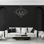 Люстра с тонким металлическим каркасом цвета хром Quasar варинант исполнения - 5 | Loft Concept в Сочи