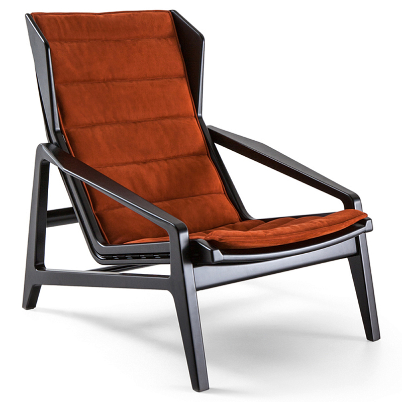 Дизайнерское кресло с подлокотниками из массива дерева Gio Ponti D.156.3 Armchair Черный Оранжевый Дизайнерское кресло с подлокотниками из массива дерева Gio Ponti D.156.3 Armchair Черный Оранжевый в Сочи | Loft Concept