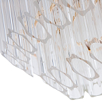 Люстра подвесная многослойная с прозрачными хрустальными трубками и золотистым каркасом Hexagon Tube Light варинант исполнения - 3 | Loft Concept в Сочи