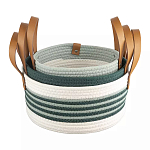 Корзина для хранения с ручками Interlacement Green варинант исполнения - 3 | Loft Concept в Сочи