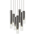 Люстра каскадная с 7-ю цилиндрическими плафонами из стекла Luminous Cylinders варинант исполнения - 1 | Loft Concept в Сочи