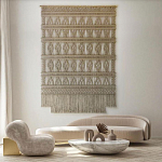 Панно на стену плетеное Макраме бежевый цвет  варинант исполнения - 10 | Loft Concept в Сочи