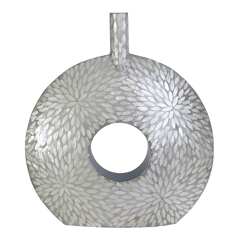 Ваза c инкрустацией Flower Grey Белый Серый Ваза c инкрустацией Flower Grey Белый Серый в Сочи | Loft Concept