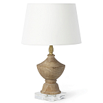 Настольная лампа деревянная с белым абажуром Wooden Table Lamp варинант исполнения - 2 | Loft Concept в Сочи