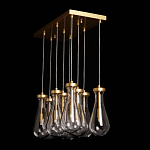 Люстра с 9-ю прозрачными стеклянными плафонами в форме капли Lucid Rain  варинант исполнения - 9 | Loft Concept в Сочи