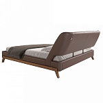 Кровать двуспальная с изголовьем из экокожи шоколадно-коричневого цвета Modern Look варинант исполнения - 3 | Loft Concept в Сочи