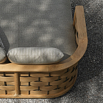 Дизайнерский уличный диван из массива дерева с плетеной спинкой PALINFRASCA Sofa варинант исполнения - 5 | Loft Concept в Сочи