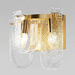 Бра с металлическим основанием золотого цвета и хрустальными подвесками Textured Glass варинант исполнения - 4 | Loft Concept в Сочи