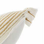 Чехол на подушку горчичного цвета с бахромой и объемным узором Ethnic mix варинант исполнения - 3 | Loft Concept в Сочи