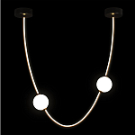 Подвесной светильник в форме дуги с белыми шарообразными плафонами Flos Wireline Lighting варинант исполнения - 3 | Loft Concept в Сочи