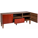 ТВ-тумба красная из массива бука с 2-мя дверками и ящиком Wenge Light варинант исполнения - 4 | Loft Concept в Сочи