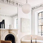 Подвесной светильник в форме шара из белого текстурного стекла Atmosphere варинант исполнения - 4 | Loft Concept в Сочи