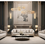 Люстра из 3-х колец с текстурной огранкой Reflection of Reality варинант исполнения - 3 | Loft Concept в Сочи