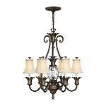 Люстра с 7-ю кремовыми текстильными абажурами Hinkley варинант исполнения - 7 | Loft Concept в Сочи