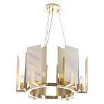 Люстра подвесная круглая с мраморными прямоугольными вставками и золотым основанием Диаметр 55 см Marble square Chandelier варинант исполнения - 1 | Loft Concept в Сочи