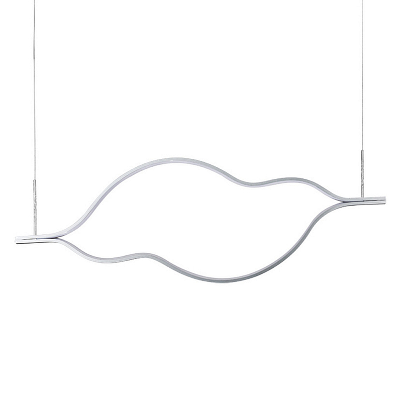Подвесной светильник волнообразный изогнутый на двух тросах 123 см Spiral Lighting Черный Серебряный Подвесной светильник волнообразный изогнутый на двух тросах 123 см Spiral Lighting Черный Серебряный в Сочи | Loft Concept
