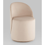 Пуф Loreen со спинкой вращающийся велюр молочный варинант исполнения - 1 | Loft Concept в Сочи