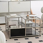 Дизайнерский журнальный стол квадратный с полками Akydy варинант исполнения - 2 | Loft Concept в Сочи