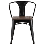 Черный глянцевый стул с сиденьем из натурального дерева TOLIX варинант исполнения - 2 | Loft Concept в Сочи