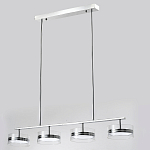 Люстра светодиодная с 4-мя круглыми прозрачными плафонами цилиндрической формы из акрила и стекла с пультом для регулировки света Glass Lamp Chromium варинант исполнения - 4 | Loft Concept в Сочи