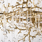 Подвесная люстра в виде ветвей деревьев золотого цвета с прозрачными подвесками-каплями 10 и 14 ламп Droplet Chandelier варинант исполнения - 5 | Loft Concept в Сочи