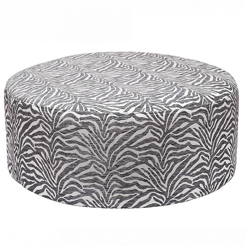Пуф круглый с принтом Beige Jacquard Бежевый в Сочи | Loft Concept 