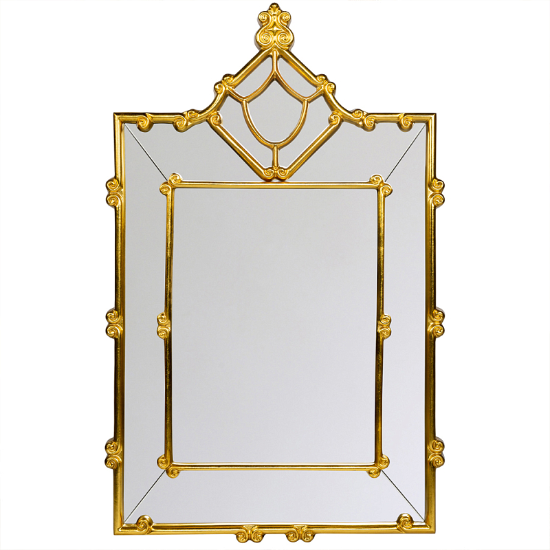 Зеркало прямоугольное Golden Classic Ornament Mirror Золотой в Сочи | Loft Concept 