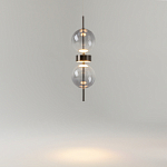 Подвесной светильник с плафоном из стекла с зеркальным градиентом Double Moon варинант исполнения - 6 | Loft Concept в Сочи